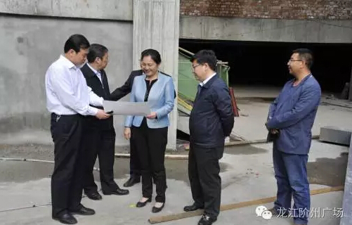 市長陳青，副市長王月成陪同省電力投資集團公司總經(jīng)理李輝一行深入階州廣場視察